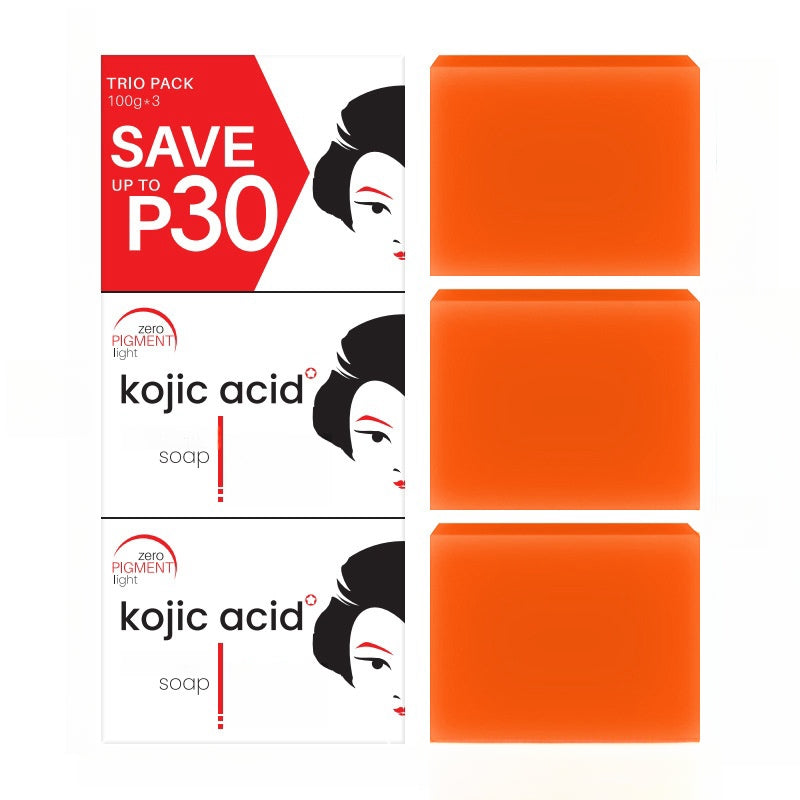 Kojic Acid Soap for Hyperpigmentation | 3-Pack Brightening Soap" Turmeric Lemon Soap